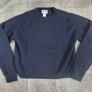 Women's Vintage Y2K Pendleton 100% Shetland Wool Navy Blue Crewneck Sweater Sz L